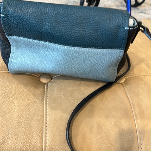 Kate Spade, New York, cobble Hill mini in tri colors of black turquoise, blue - Picture 3 of 9